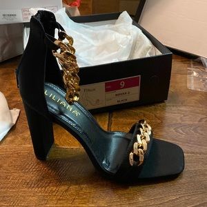 Gold Chain Detail Liliana Heels